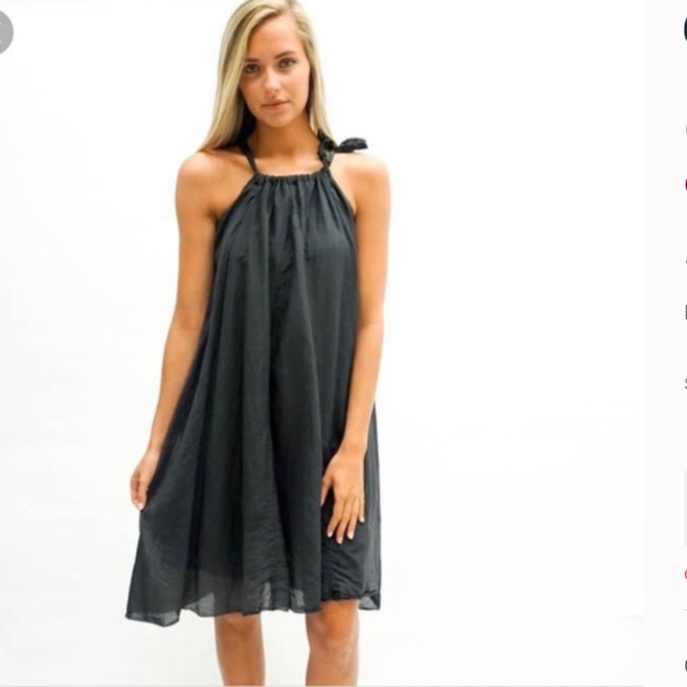 CP Shades Goa Halter Slate Blue Gray Adjustable Neckline Trapeze Dress Xsmall